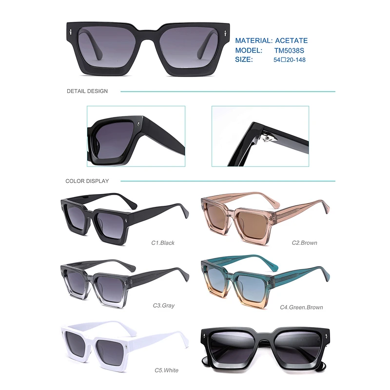 high quality new model custom logo acetate sunglasses
